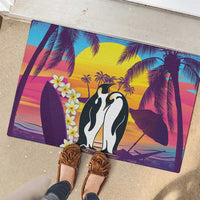 Hawaii Penguin Couple Rubber Doormat You Are My Valentine - Tropical Sunset Vibes LT14 - Polynesian Pride