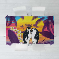 Hawaii Penguin Couple Tablecloth You Are My Valentine - Tropical Sunset Vibes LT14 Purple - Polynesian Pride