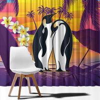 Hawaii Penguin Couple Window Curtain You Are My Valentine - Tropical Sunset Vibes LT14 - Polynesian Pride