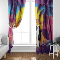 Hawaii Penguin Couple Window Curtain You Are My Valentine - Tropical Sunset Vibes LT14 - Polynesian Pride