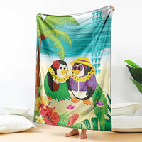 Hawaii Penguin Couple Blanket Hawaiian Kakau - Tropical Summer Vibes LT14 - Polynesian Pride