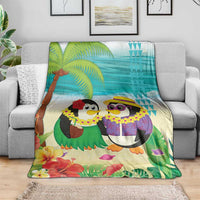 Hawaii Penguin Couple Blanket Hawaiian Kakau - Tropical Summer Vibes LT14 - Polynesian Pride