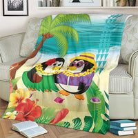 Hawaii Penguin Couple Blanket Hawaiian Kakau - Tropical Summer Vibes LT14 - Polynesian Pride