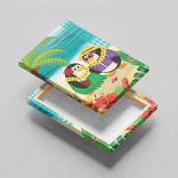 Hawaii Penguin Couple Canvas Wall Art Hawaiian Kakau - Tropical Summer Vibes LT14 - Polynesian Pride