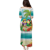Hawaii Penguin Couple Puletasi Hawaiian Kakau - Tropical Summer Vibes LT14 - Polynesian Pride