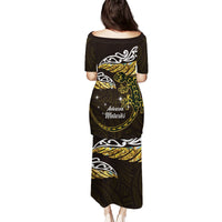 New Zealand Matariki Puletasi Maori New Year Silver Fern And Lizard - Gold LT14 - Polynesian Pride