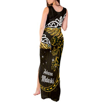 New Zealand Matariki Tank Maxi Dress Maori New Year Silver Fern And Lizard - Gold LT14 - Polynesian Pride
