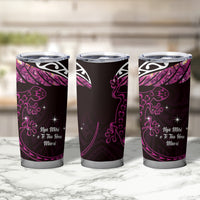 New Zealand Matariki Tumbler Cup Maori New Year Silver Fern And Lizard - Pink