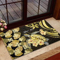 Personalised Aloha Hawaii Oahu Island Rubber Doormat Gathering Place Sea Turtle Ilima Flowers LT14 - Polynesian Pride