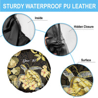 Personalised Aloha Hawaii Oahu Island Spare Tire Cover Gathering Place Sea Turtle Ilima Flowers