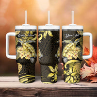 Personalised Aloha Hawaii Oahu Island Tumbler With Handle Gathering Place Sea Turtle Ilima Flowers LT14 - Polynesian Pride