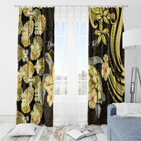 Personalised Aloha Hawaii Oahu Island Window Curtain Gathering Place Sea Turtle Ilima Flowers LT14 - Polynesian Pride