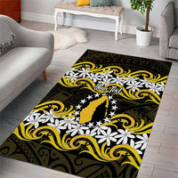 Personalised Cook Islands Aitutaki Area Rug Tiare Maori Polynesian Waves Tattoo LT14 - Polynesian Pride