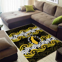 Personalised Cook Islands Aitutaki Area Rug Tiare Maori Polynesian Waves Tattoo LT14 - Polynesian Pride