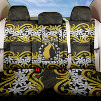 Personalised Cook Islands Aitutaki Back Car Seat Cover Tiare Maori Polynesian Waves Tattoo LT14 One Size Yellow - Polynesian Pride