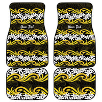 Personalised Cook Islands Aitutaki Car Mats Tiare Maori Polynesian Waves Tattoo LT14 - Polynesian Pride
