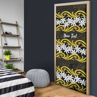 Personalised Cook Islands Aitutaki Door Cover Tiare Maori Polynesian Waves Tattoo LT14 - Polynesian Pride
