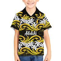 Personalised Cook Islands Aitutaki Family Matching Puletasi and Hawaiian Shirt Tiare Maori Polynesian Waves Tattoo