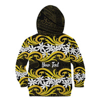 Personalised Cook Islands Aitutaki Kid Hoodie Tiare Maori Polynesian Waves Tattoo LT14 - Polynesian Pride