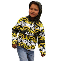 Personalised Cook Islands Aitutaki Kid Hoodie Tiare Maori Polynesian Waves Tattoo LT14 - Polynesian Pride