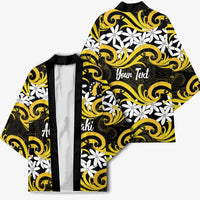Personalised Cook Islands Aitutaki Kimono Tiare Maori Polynesian Waves Tattoo