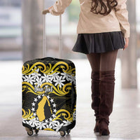Personalised Cook Islands Aitutaki Luggage Cover Tiare Maori Polynesian Waves Tattoo LT14 - Polynesian Pride