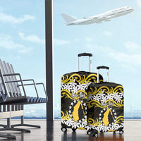 Personalised Cook Islands Aitutaki Luggage Cover Tiare Maori Polynesian Waves Tattoo LT14 - Polynesian Pride
