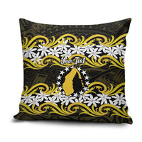 Personalised Cook Islands Aitutaki Pillow Cover Tiare Maori Polynesian Waves Tattoo LT14 Yellow - Polynesian Pride