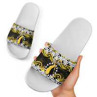 Personalised Cook Islands Aitutaki Slide Sandals Tiare Maori Polynesian Waves Tattoo LT14 - Polynesian Pride