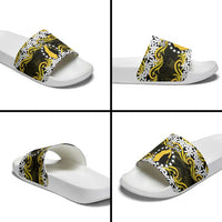 Personalised Cook Islands Aitutaki Slide Sandals Tiare Maori Polynesian Waves Tattoo LT14 - Polynesian Pride