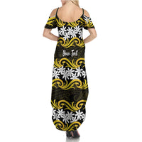Personalised Cook Islands Aitutaki Summer Maxi Dress Tiare Maori Polynesian Waves Tattoo LT14 - Polynesian Pride