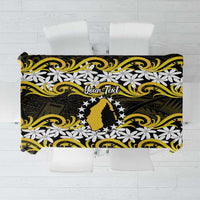 Personalised Cook Islands Aitutaki Tablecloth Tiare Maori Polynesian Waves Tattoo LT14 Yellow - Polynesian Pride