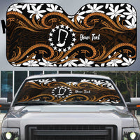 Personalised Cook Islands Rakahanga Auto Sun Shade Tiare Maori Polynesian Waves Tattoo LT14 Orange - Polynesian Pride