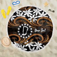 Personalised Cook Islands Rakahanga Beach Blanket Tiare Maori Polynesian Waves Tattoo LT14 One Size 150cm Orange - Polynesian Pride
