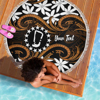 Personalised Cook Islands Rakahanga Beach Blanket Tiare Maori Polynesian Waves Tattoo LT14 - Polynesian Pride