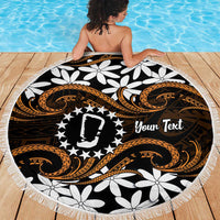 Personalised Cook Islands Rakahanga Beach Blanket Tiare Maori Polynesian Waves Tattoo LT14 - Polynesian Pride