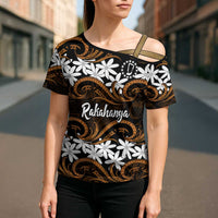 Personalised Cook Islands Rakahanga Cross Shoulder Shirt Tiare Maori Polynesian Waves Tattoo LT14 - Polynesian Pride