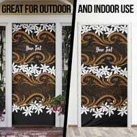 Personalised Cook Islands Rakahanga Door Cover Tiare Maori Polynesian Waves Tattoo