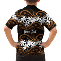 Personalised Cook Islands Rakahanga Family Matching Long Sleeve Bodycon Dress and Hawaiian Shirt Tiare Maori Polynesian Waves Tattoo