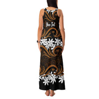 Personalised Cook Islands Rakahanga Family Matching Tank Maxi Dress and Hawaiian Shirt Tiare Maori Polynesian Waves Tattoo