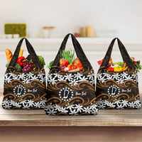 Personalised Cook Islands Rakahanga Grocery Bag Tiare Maori Polynesian Waves Tattoo LT14 3-pack One Size Orange - Polynesian Pride