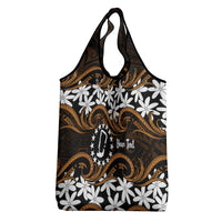 Personalised Cook Islands Rakahanga Grocery Bag Tiare Maori Polynesian Waves Tattoo LT14 - Polynesian Pride