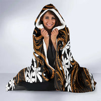 Personalised Cook Islands Rakahanga Hooded Blanket Tiare Maori Polynesian Waves Tattoo LT14 - Polynesian Pride