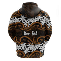 Personalised Cook Islands Rakahanga Hoodie Tiare Maori Polynesian Waves Tattoo LT14 - Polynesian Pride