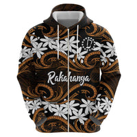 Personalised Cook Islands Rakahanga Hoodie Tiare Maori Polynesian Waves Tattoo LT14 - Polynesian Pride