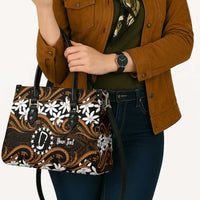 Personalised Cook Islands Rakahanga Leather Bag Tiare Maori Polynesian Waves Tattoo LT14 - Polynesian Pride