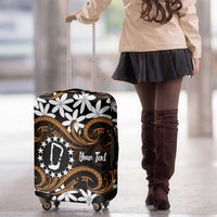 Personalised Cook Islands Rakahanga Luggage Cover Tiare Maori Polynesian Waves Tattoo LT14 - Polynesian Pride