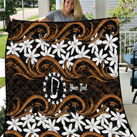Personalised Cook Islands Rakahanga Quilt Tiare Maori Polynesian Waves Tattoo LT14 Orange - Polynesian Pride