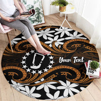 Personalised Cook Islands Rakahanga Round Carpet Tiare Maori Polynesian Waves Tattoo LT14 - Polynesian Pride