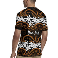 Personalised Cook Islands Rakahanga Rugby Jersey Tiare Maori Polynesian Waves Tattoo LT14 - Polynesian Pride
